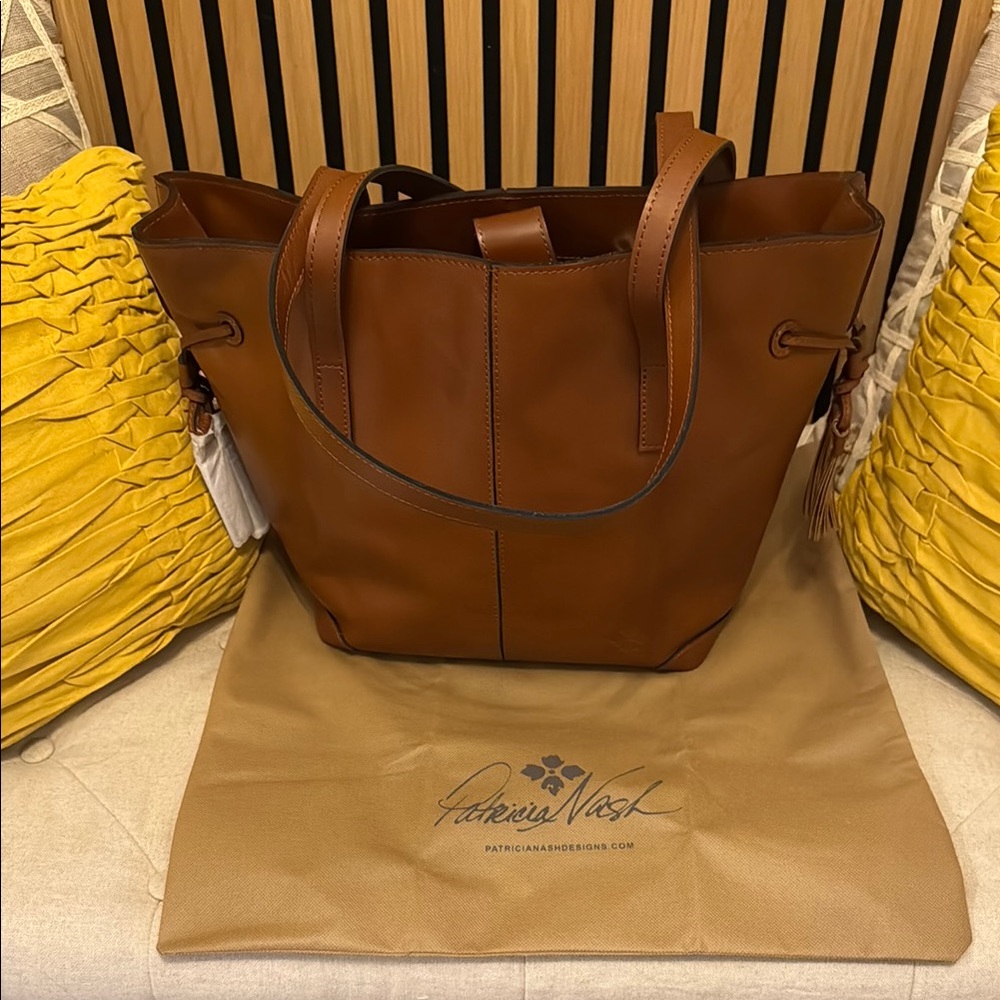 Patricia Nash Brown Leather Tote with Structured Design